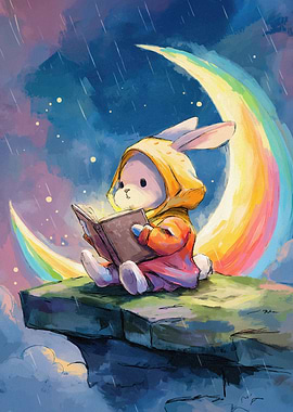 Rabbit reading boo animal