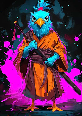 Bird Samurai with Katana