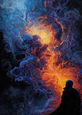 Fiery Nebula and Silhouette