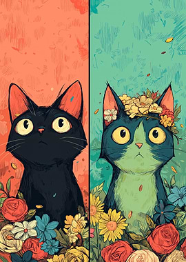 Floral Cats