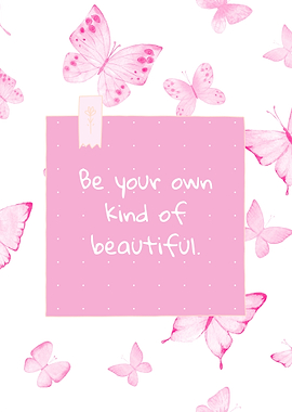 Pink Butterfly Inspirational Quote Art