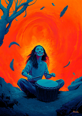 Heartbeat of Fire – Expressionist Drum Rhythm