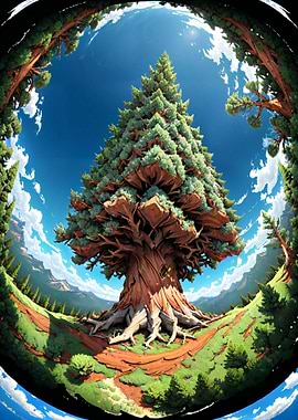 Giant Tree Through Fisheye Lens