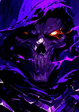 Purple Skull Grim Reaper Illustration