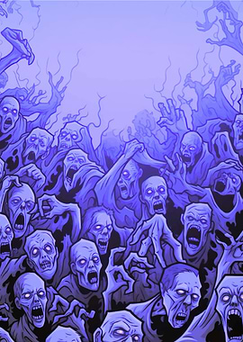 Zombie Horde in Blue