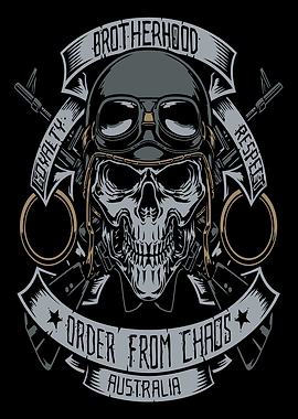 Skull with Helmet and Guns Emblem