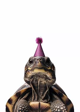Turtle with Party Hat