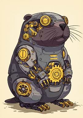 Steampunk Otter Robot