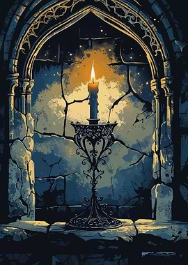 Candle in Gothic Archway
