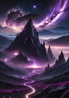 Galactic Awakening – Luminescent Rift in the Mountains