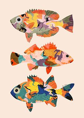 Colorful Abstract Fish Illustration