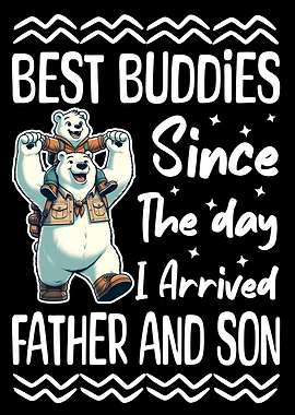 Best Buddies Father Son Cute Polar Bear