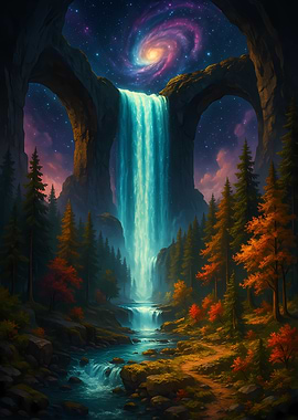 Waterfall under the stars