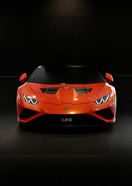 Orange Lamborghini Front View