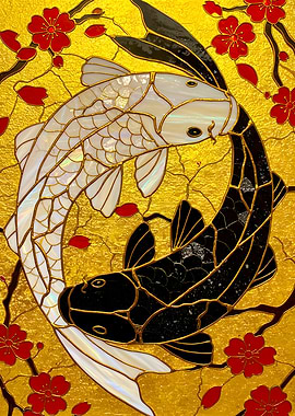 Yin Yang Koi Fish Art