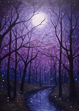 Purple Night Forest