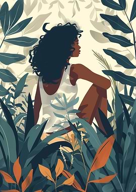 Woman in Nature Illustration