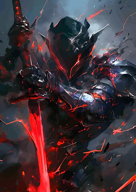 Dark Knight with Red Sword