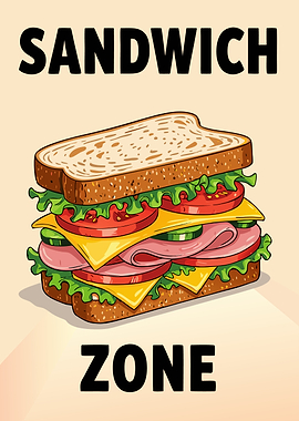 Sandwich Zone Cartoon Illustration