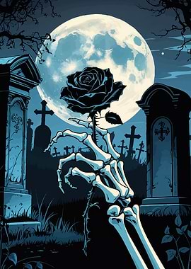 Gothic Rose in Graveyard