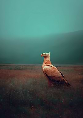 Golden Eagle in Misty Landscape