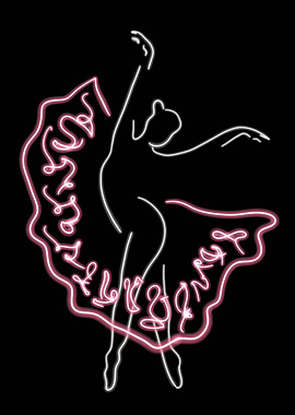 Neon Ballerina Silhouette