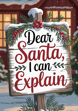 Dear Santa, I Can Explain Sign