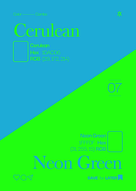 Cerulean and Neon Green Color Palette