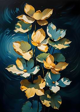 Elegant Lotus Flowers on Dark Water
