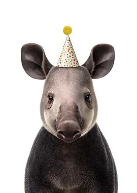Tapir with Party Hat