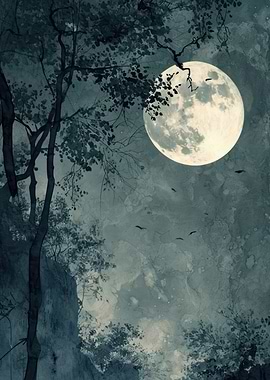Full Moon Night Landscape
