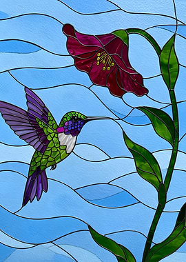 Hummingbird Stained Glass