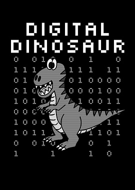 Digital Dinosaur T-Rex Technology Funny