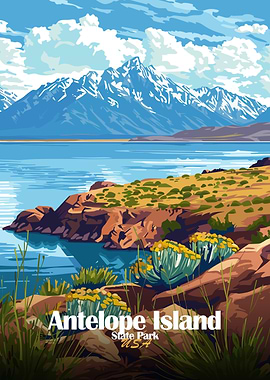 Antelope Island State Park Illustration