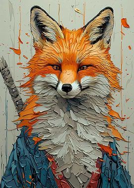 Fox Samurai Painting