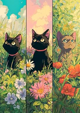 Cats in Flowers