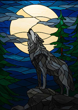 Wolf Stained Glass