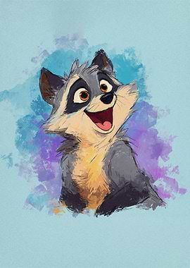 Cartoon Raccoon Animal