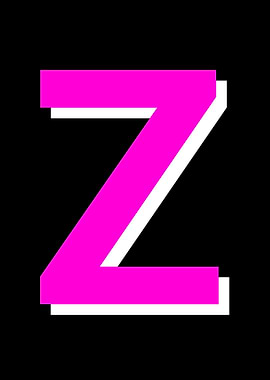 Pink Letter Z on Black Background