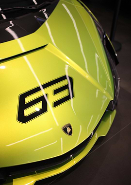 Lime Green Lamborghini Front View