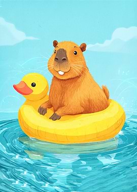 Capybara on Duck Animal