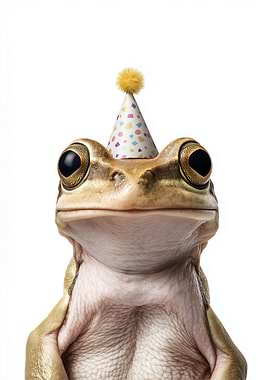 Frog with Party Hat