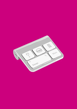 Minimalist Keyboard with Lifestyle Icons