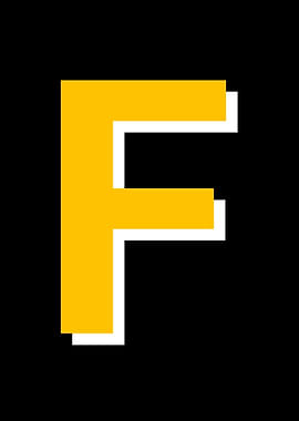Letter F in Yellow and White