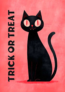 Trick Or Treat - Halloween Black Cat