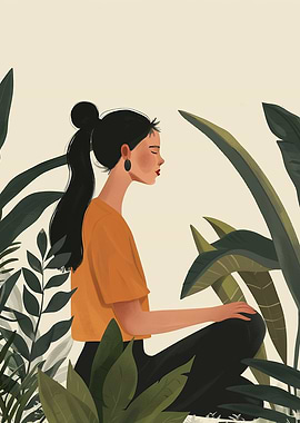 Woman in Nature Illustration