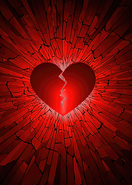 Broken Heart Shattered Glass