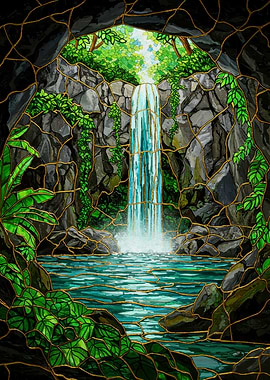 Stained Glass Waterfall Cave
