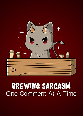 Devil Cat Brewing Sarcasm Chibi Demon Humor