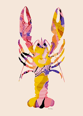 Colorful Abstract Lobster Illustration